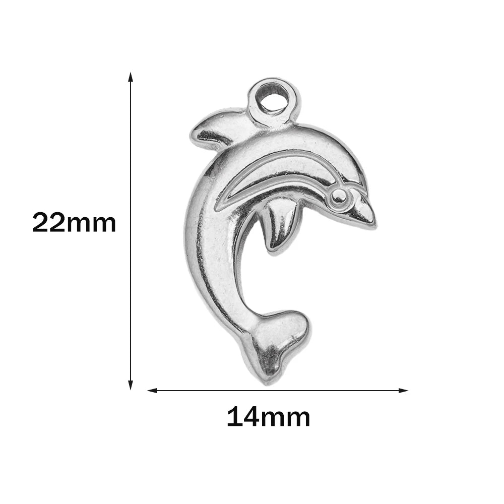 10pcs Stainless Steel Summer Beach Charms Starfish Seashell Conch Pendants for DIY Bracelet Necklace Earrings Jewelry Making