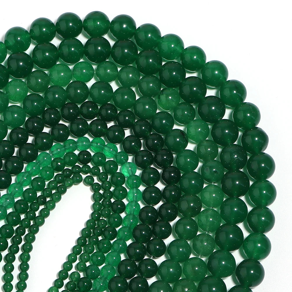 1Strand Natural Stone Jade Beads Loose Smooth Spacer Beads for Jewelry Making Diy Bracelet Necklace Accessories Wholesale