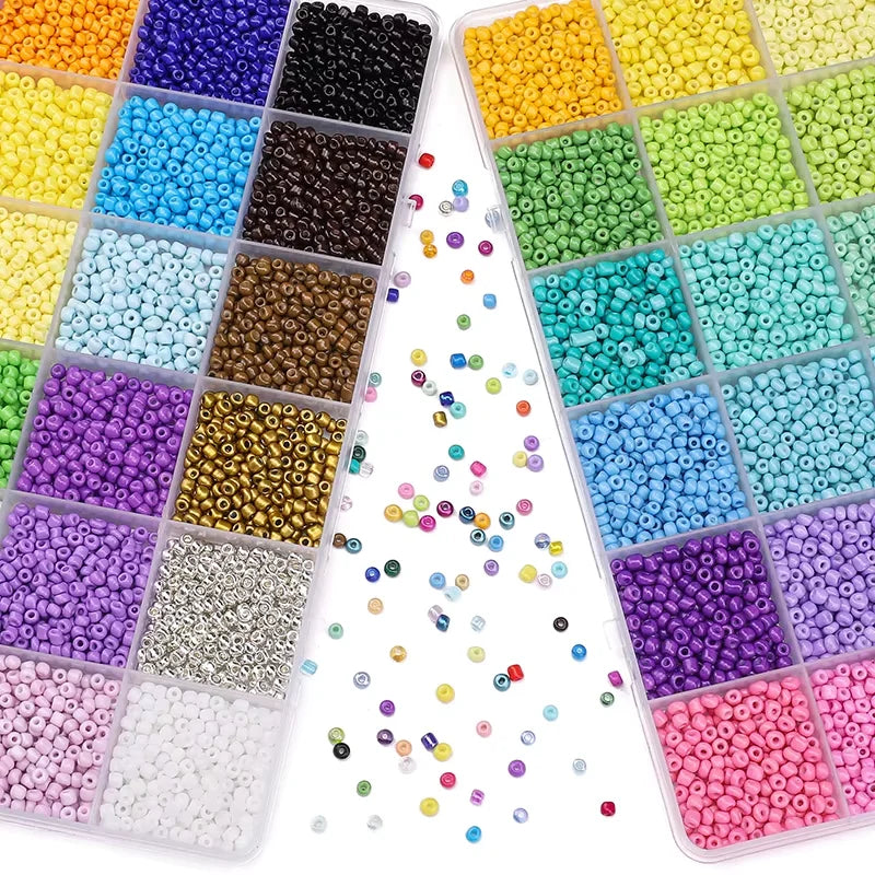About 5200Pcs24 Grid Rice Bead Box Handmade DIY Jewelry Bracelet Earrings Kandi Jewelry Accessories Materials