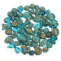 50g Mixed Classical Acrylic Beads Colorful Gold Stamping Loose Beads For Jewelry Making DIY Necklace Bracelets Keychain Supplies