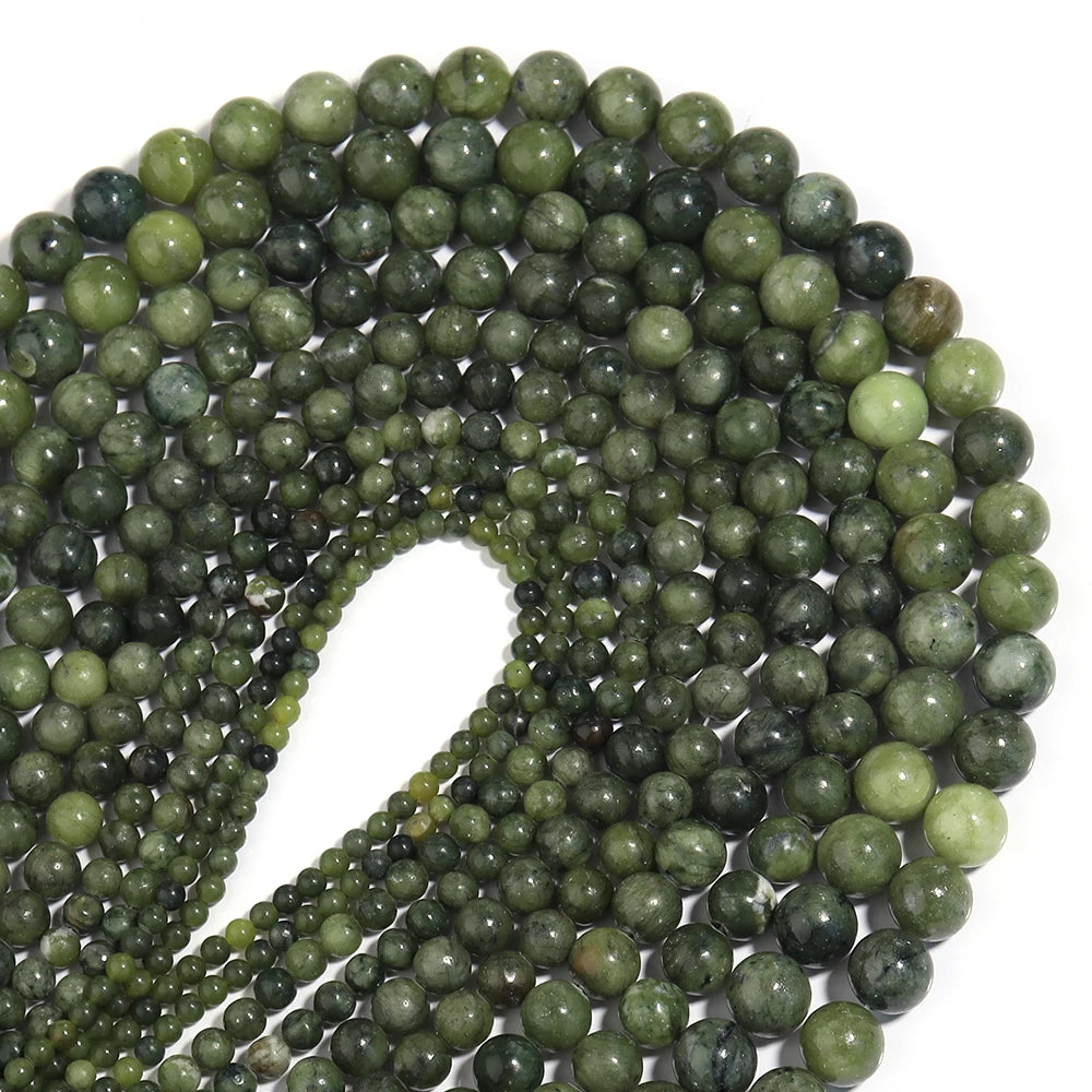 1Strand Natural Stone Jade Beads Loose Smooth Spacer Beads for Jewelry Making Diy Bracelet Necklace Accessories Wholesale