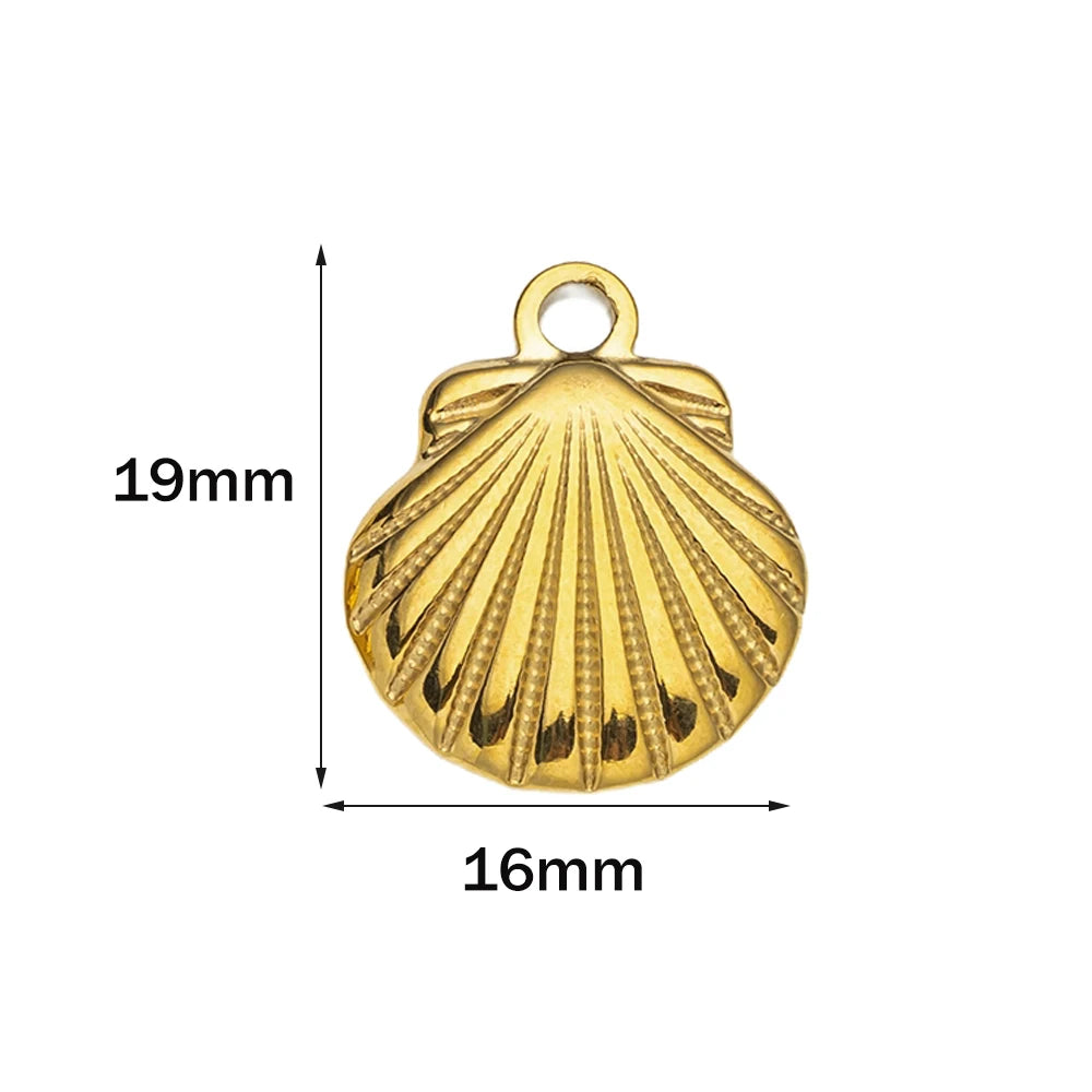 10pcs Stainless Steel Summer Beach Charms Starfish Seashell Conch Pendants for DIY Bracelet Necklace Earrings Jewelry Making