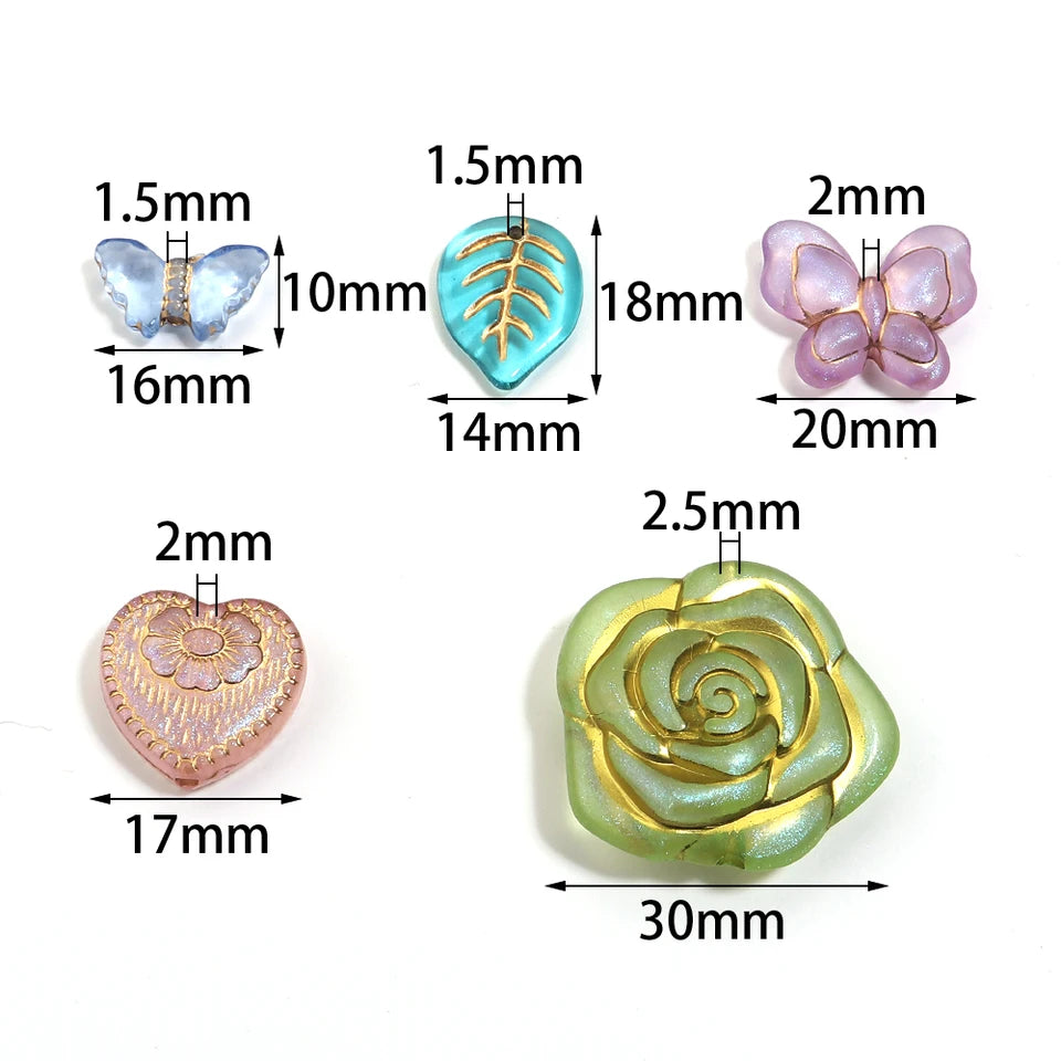 50g Mixed Classical Acrylic Beads Colorful Gold Stamping Loose Beads For Jewelry Making DIY Necklace Bracelets Keychain Supplies