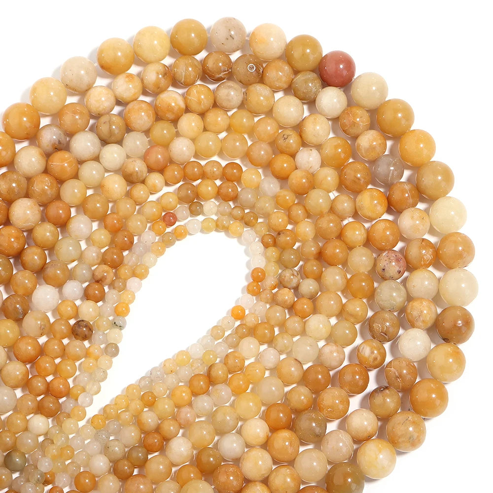 1Strand Natural Stone Jade Beads Loose Smooth Spacer Beads for Jewelry Making Diy Bracelet Necklace Accessories Wholesale