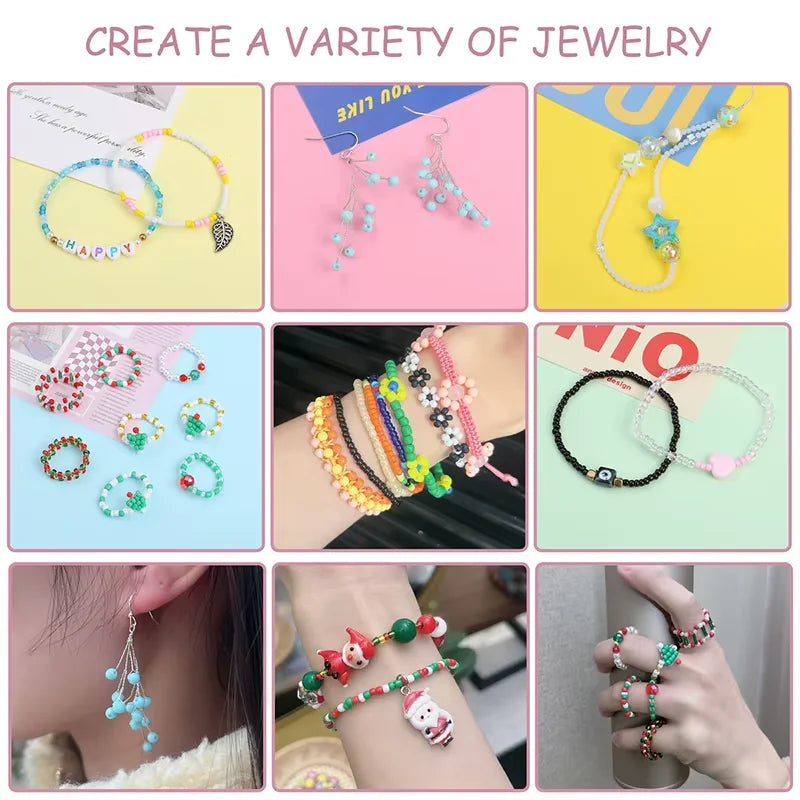 About 5200Pcs24 Grid Rice Bead Box Handmade DIY Jewelry Bracelet Earrings Kandi Jewelry Accessories Materials
