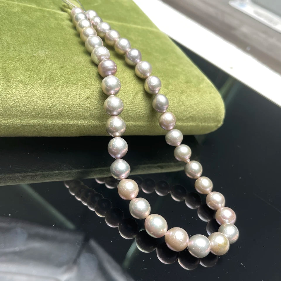 10-12mm Gray Round Beads High Quality Real Natural Freshwater Pearl Loose Beads for Jewelry Making DIY Women Necklace Accessory
