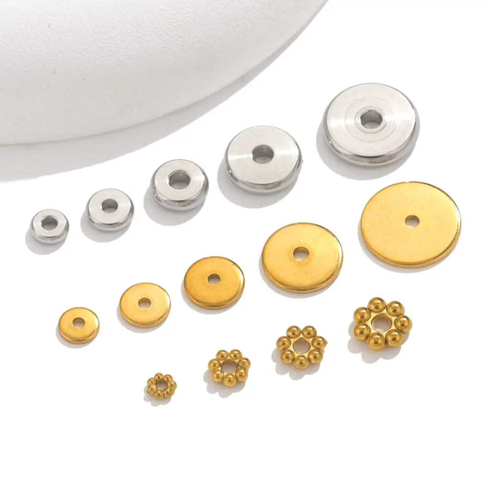 50pcs Stainless Steel Daisy Spacer Beads For Jewelry Making Snowflake Loose Bead For DIY Bracelet Jewelry Making Supplies