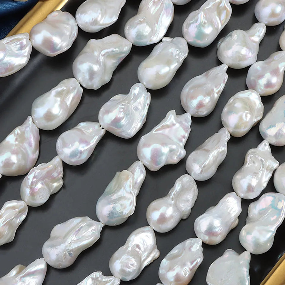 Large Baroque Fishtail Pearl Strand Beads Natural Freshwater Pearls Semi-finished Diy Handmade Jewelry Making Necklace Accessory
