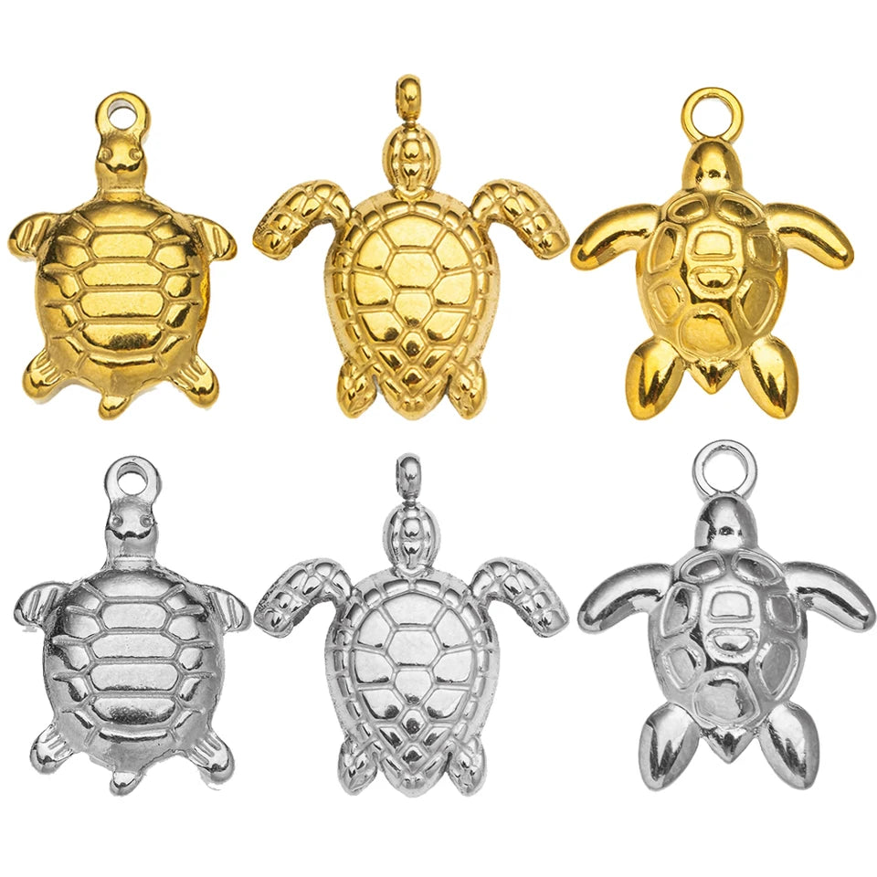 10pcs Stainless Steel Summer Beach Charms Starfish Seashell Conch Pendants for DIY Bracelet Necklace Earrings Jewelry Making