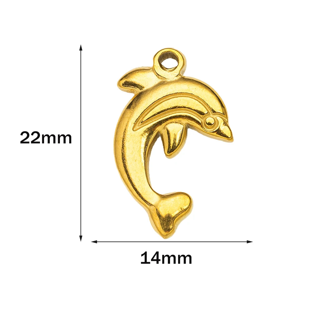 10pcs Stainless Steel Summer Beach Charms Starfish Seashell Conch Pendants for DIY Bracelet Necklace Earrings Jewelry Making