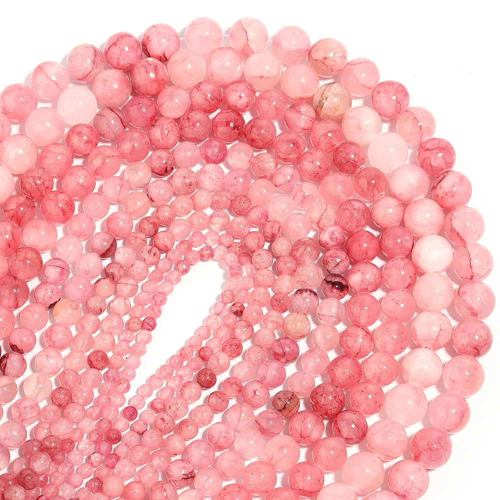 1Strand Natural Stone Jade Beads Loose Smooth Spacer Beads for Jewelry Making Diy Bracelet Necklace Accessories Wholesale