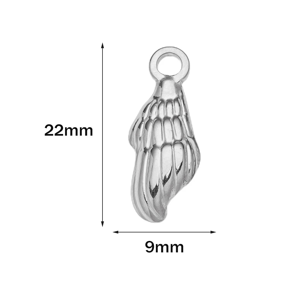 10pcs Stainless Steel Summer Beach Charms Starfish Seashell Conch Pendants for DIY Bracelet Necklace Earrings Jewelry Making
