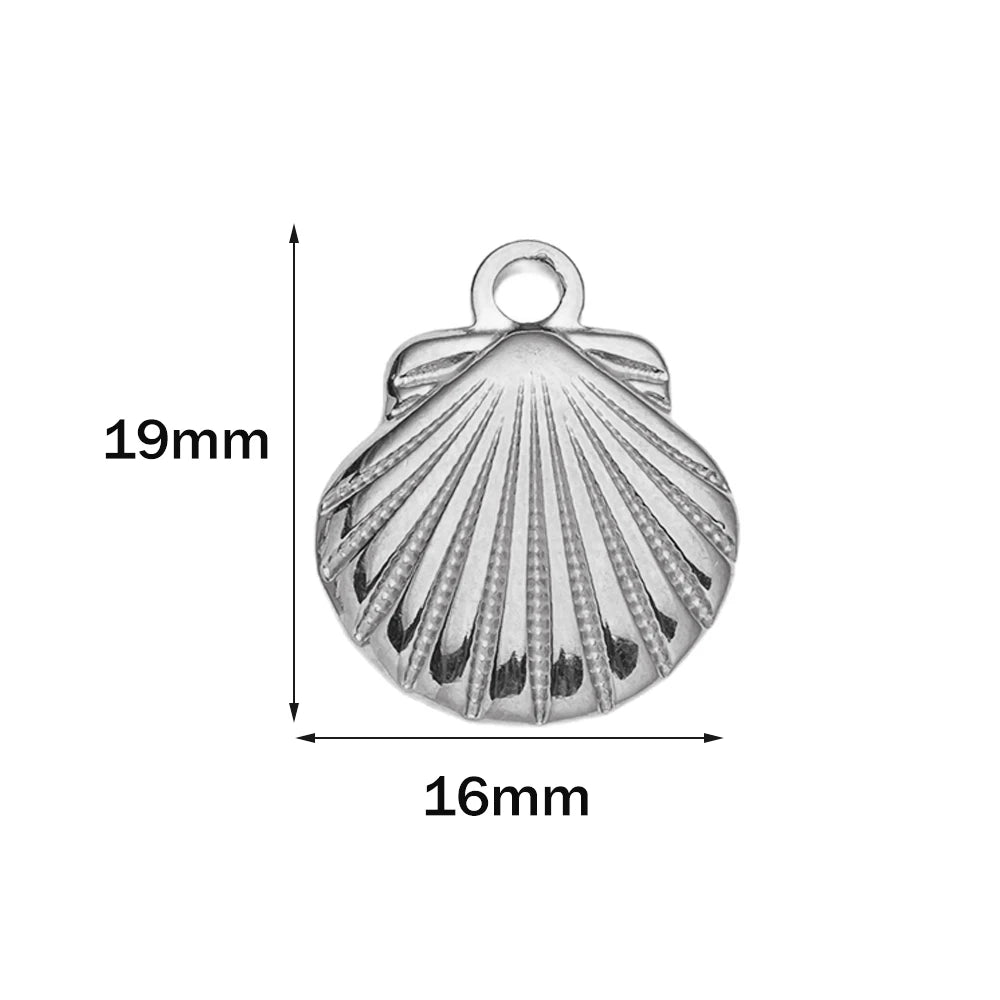 10pcs Stainless Steel Summer Beach Charms Starfish Seashell Conch Pendants for DIY Bracelet Necklace Earrings Jewelry Making