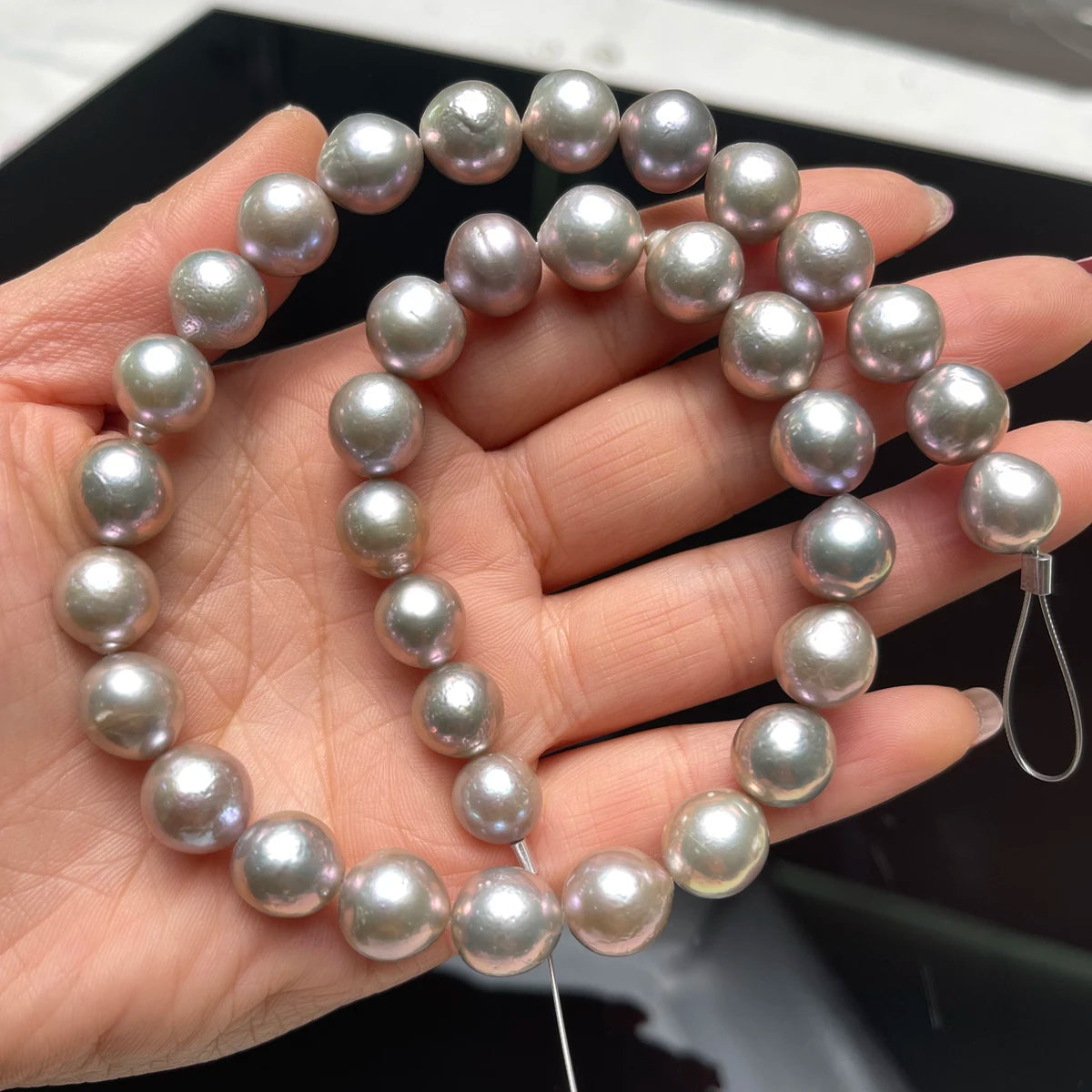 10-12mm Gray Round Beads High Quality Real Natural Freshwater Pearl Loose Beads for Jewelry Making DIY Women Necklace Accessory
